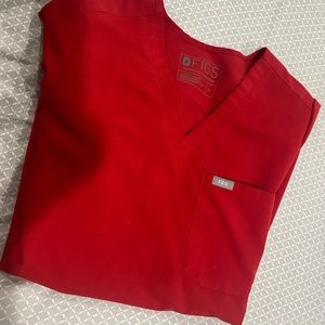 Womens red FIGS scrubs